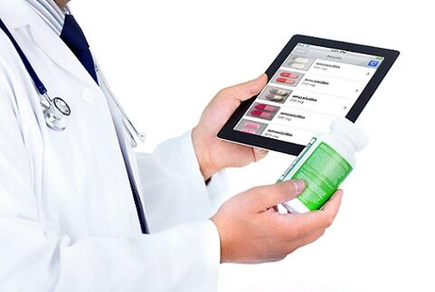 Doctor studying a cure for prostatitis